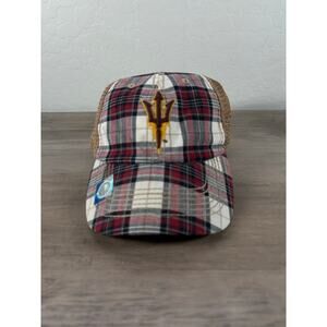 Arizona State University Top of The World Snapback Plaid Trucker Snapback Hat